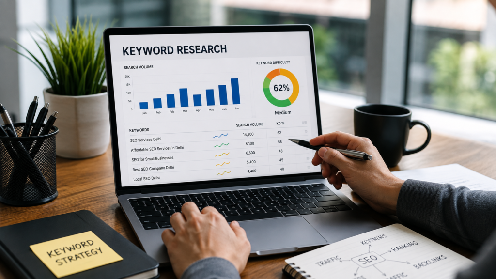 Keyword research services in Delhi for SEO strategy and Google search optimization